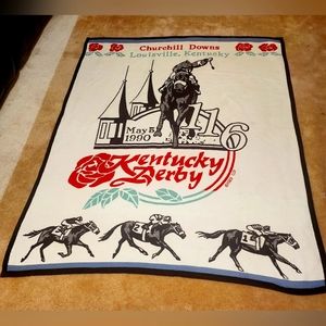 Vintage Kentucky Derby Collectible Throw Blanket  May 5, 1990